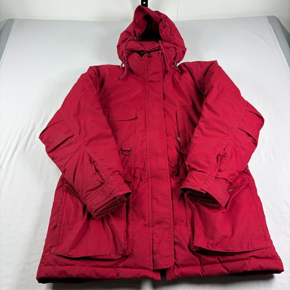 Vintage Eddie Bauer Parka Jacket Womens Medium Red Down Filled Outdoor‎ Coat